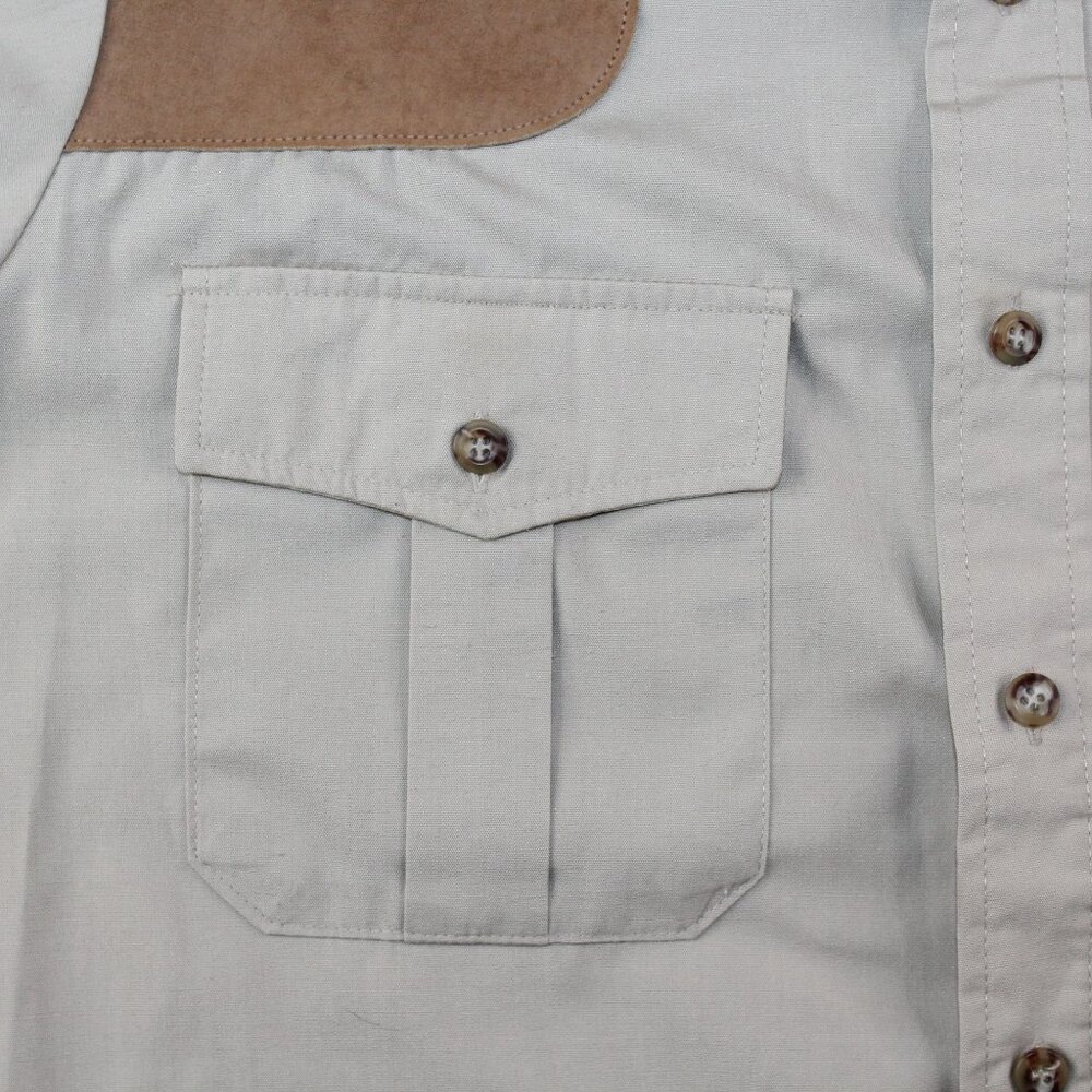Outdoors Impression Mens Large Khaki Brown Shooting Hunting Long Sleeve Shirt - Picture 11 of 16